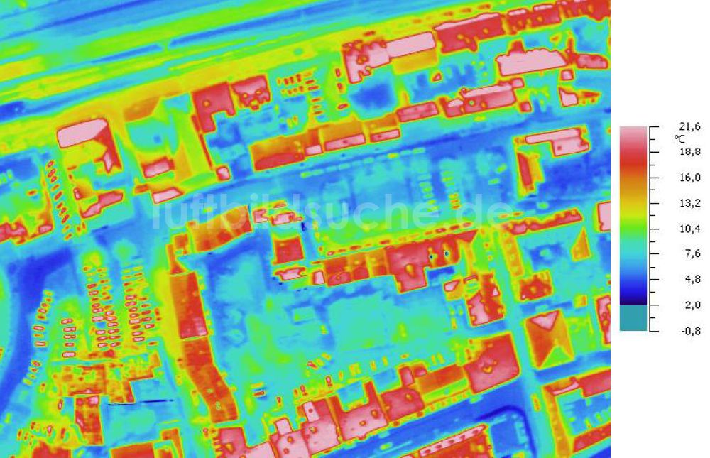 Infrarot-Luftbild HALLE / Saale - Senkrecht- Infrarotluftbild vom Stadtzentrum in Halle / Saale