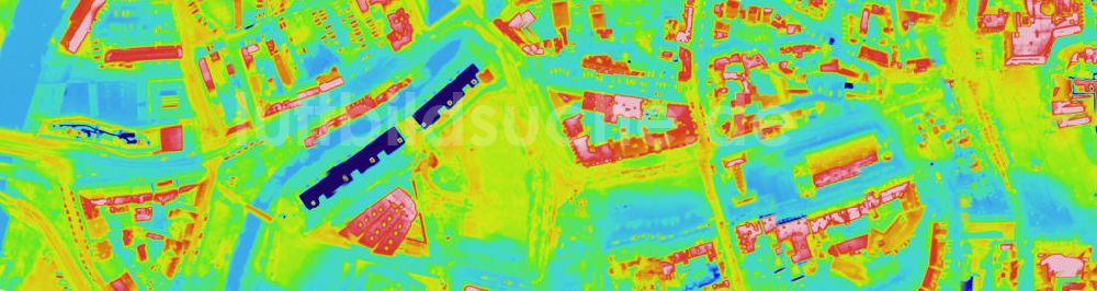 Infrarot-Luftbild HALLE / Saale - Senkrecht- Infrarotluftbild vom Stadtzentrum in Halle / Saale