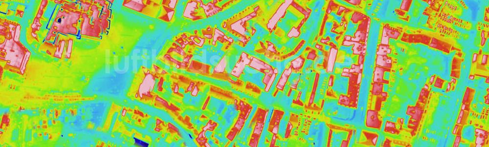 Infrarot-Luftbild HALLE / Saale - Senkrecht- Infrarotluftbild vom Stadtzentrum in Halle / Saale