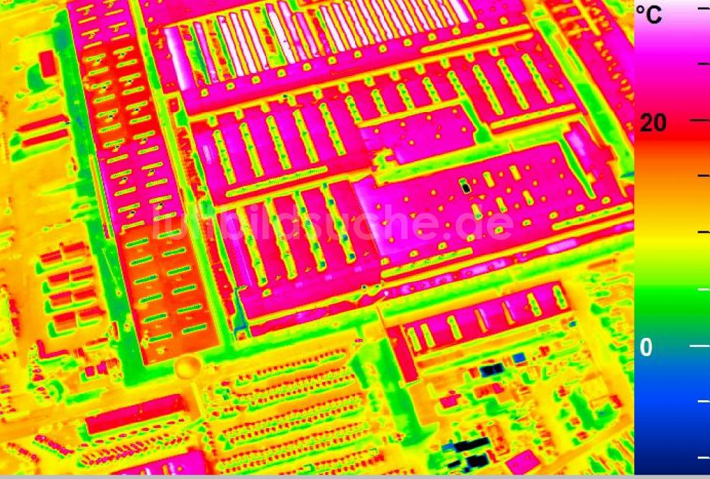 Infrarot-Luftbild Mannheim - Infrarotluftbild Werksgelände der John Deere GmbH & Co KG in Mannheim im Bundesland Baden-Württemberg, Deutschland