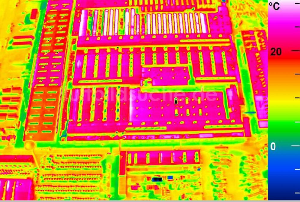 Infrarot-Luftbild Mannheim - Infrarotluftbild Werksgelände der John Deere GmbH & Co KG in Mannheim im Bundesland Baden-Württemberg, Deutschland