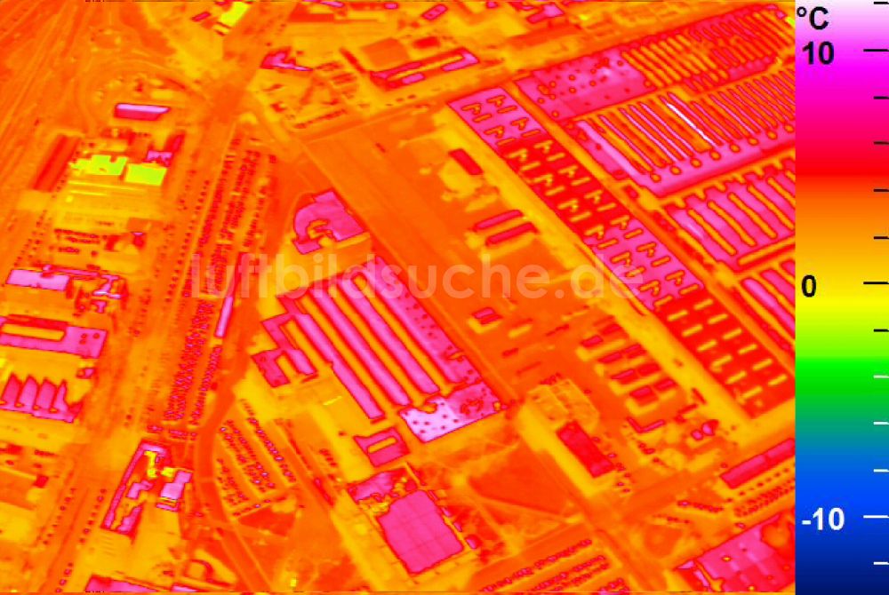 Infrarot-Luftbild Mannheim - Infrarotluftbild Werksgelände der John Deere GmbH & Co KG in Mannheim im Bundesland Baden-Württemberg, Deutschland