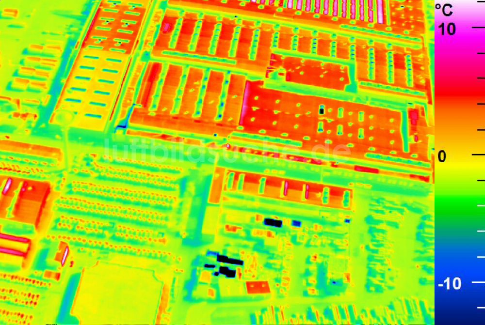 Infrarot-Luftbild Mannheim - Infrarotluftbild Werksgelände der John Deere GmbH & Co KG in Mannheim im Bundesland Baden-Württemberg, Deutschland