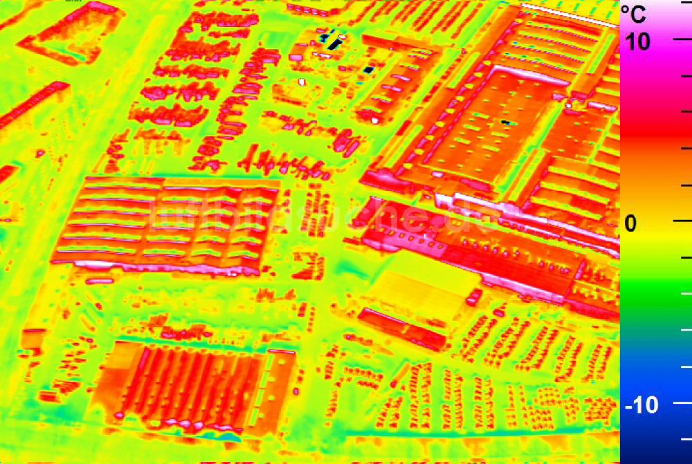 Infrarot-Luftbild Mannheim - Infrarotluftbild Werksgelände der John Deere GmbH & Co KG in Mannheim im Bundesland Baden-Württemberg, Deutschland