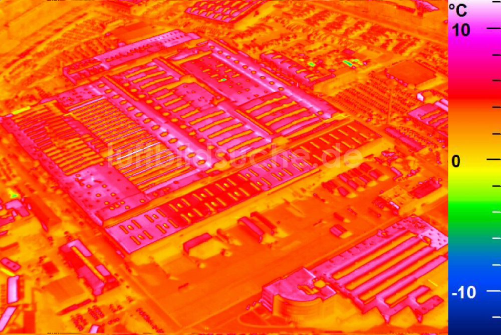 Infrarot-Luftbild Mannheim - Infrarotluftbild Werksgelände der John Deere GmbH & Co KG in Mannheim im Bundesland Baden-Württemberg, Deutschland