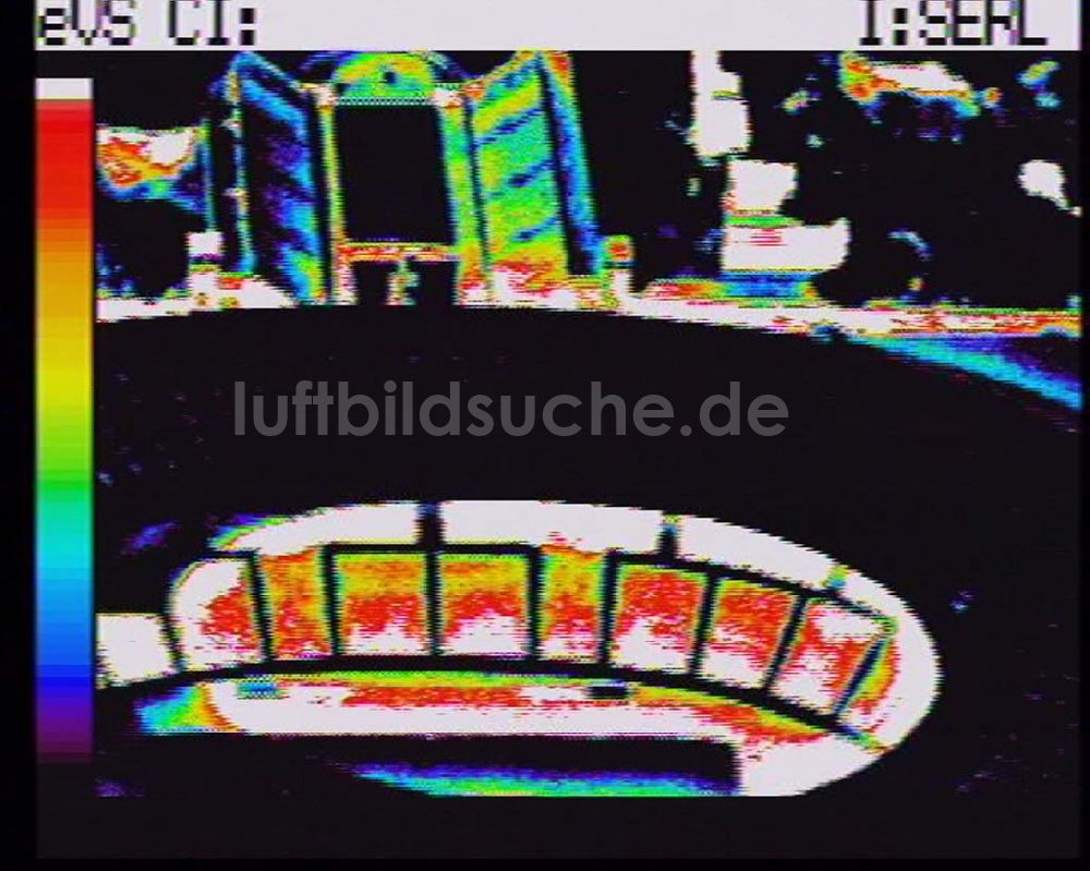 Infrarot-Luftbild Berlin - Wärmeluftbild (Infrarotaufnahme) Blick auf das neue Olympiastadion in Berlin-Charlottenburg.