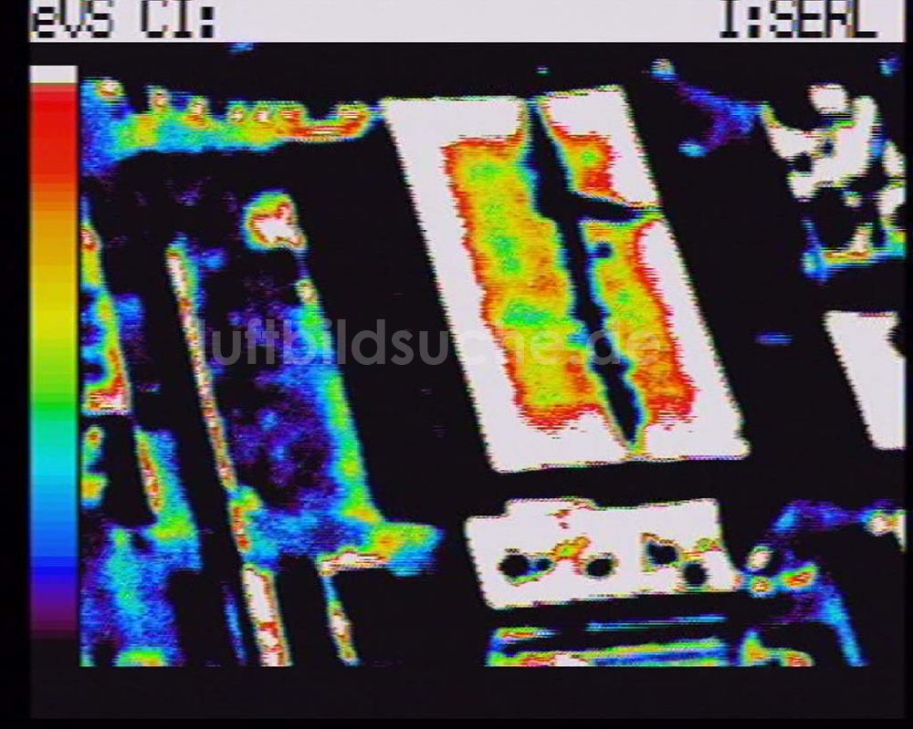 Infrarot-Luftbild Hoppegarten - Wärmeluftbild (Infrarotaufnahme) Klärwerk Hoppehgarten