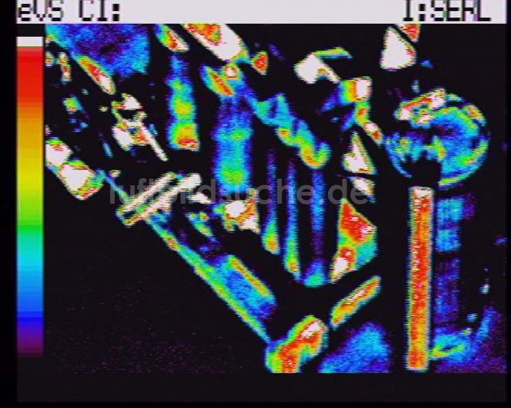Infrarot-Luftbild Berlin - Wärmeluftbild (Infrarotaufnahme) Zementwerk Berlin-Rummelsburg