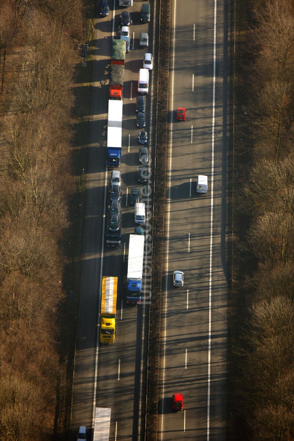 Luftaufnahme Bochum - A43 Autobahn Stau Bochum in Nordrhein-Westfalen