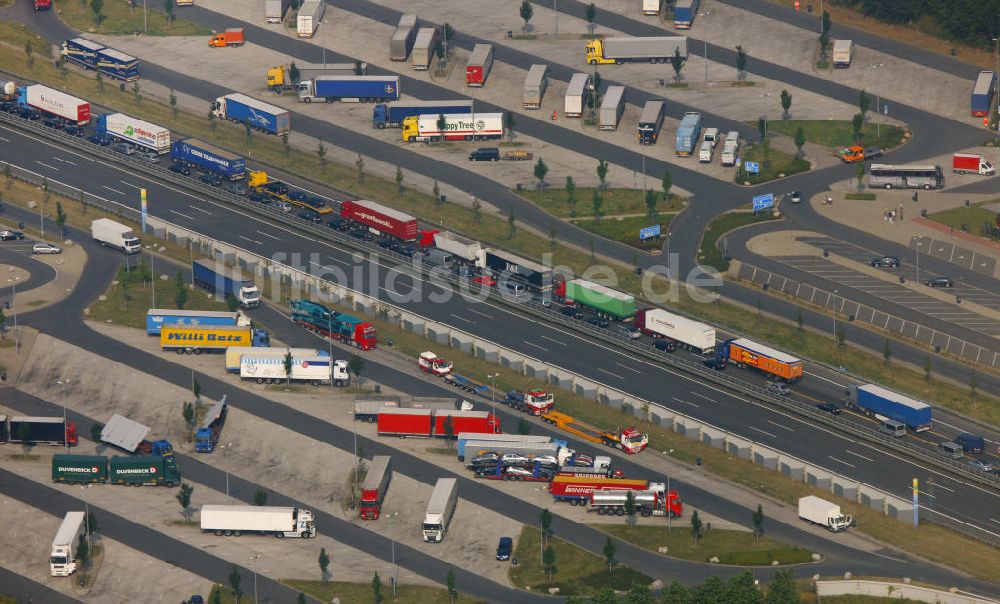 Luftaufnahme Hamm - A2 Autobahn Stau Hamm in Nordrhein-Westfalen