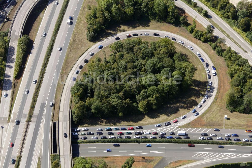 Luftbild Herne - A42 A43 Autobahn Stau Herne in Nordrhein-Westfalen