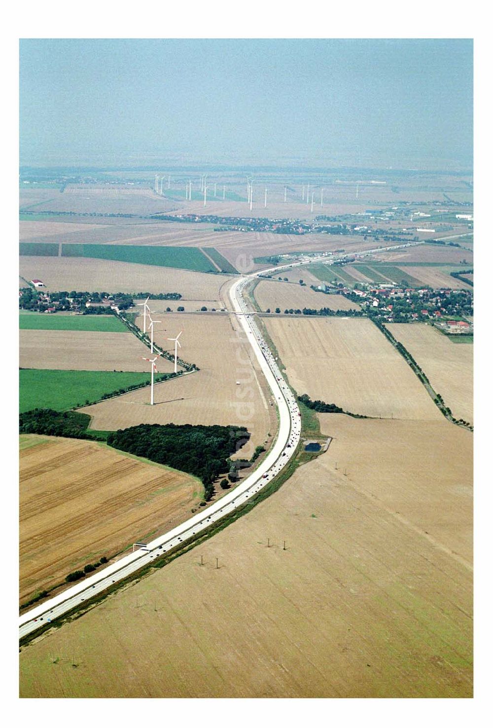 Brehna / Sachsen-Anhalt von oben - A9-Autobahnabschnitt zwischen Rasthof Köckern und Brehna - Brehna (Sachsen-Anhalt)