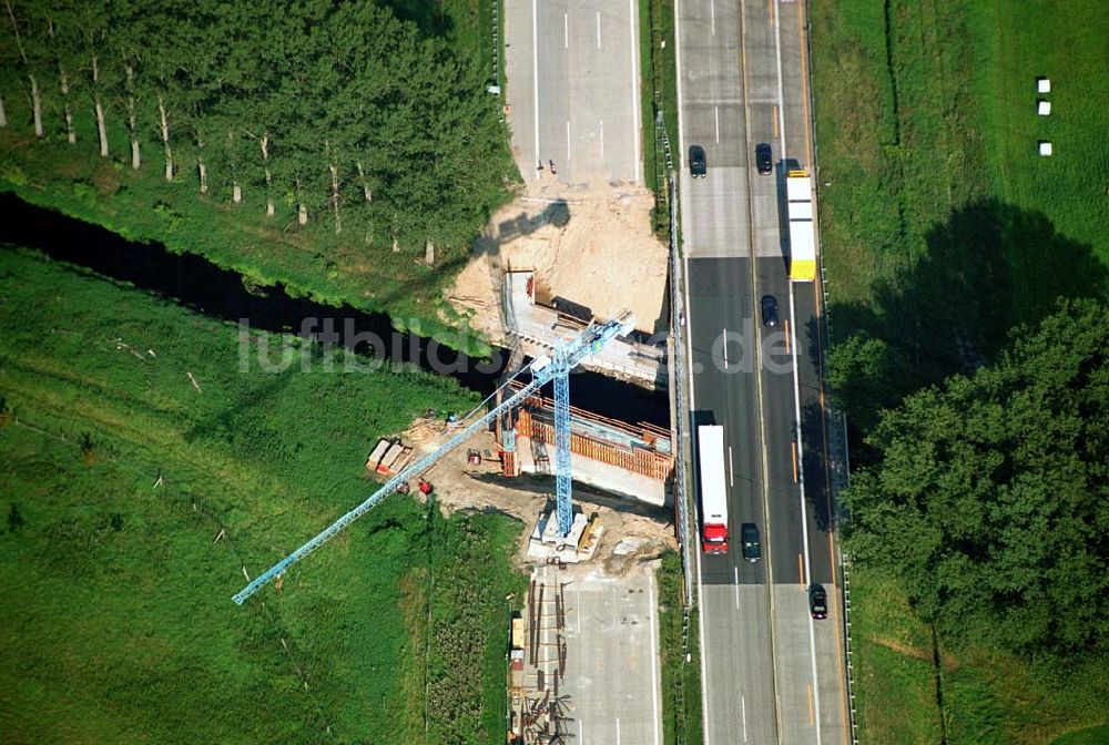 Luftbild Rangsdorf - A10 Autobahnbrücke im Bau - Berlin