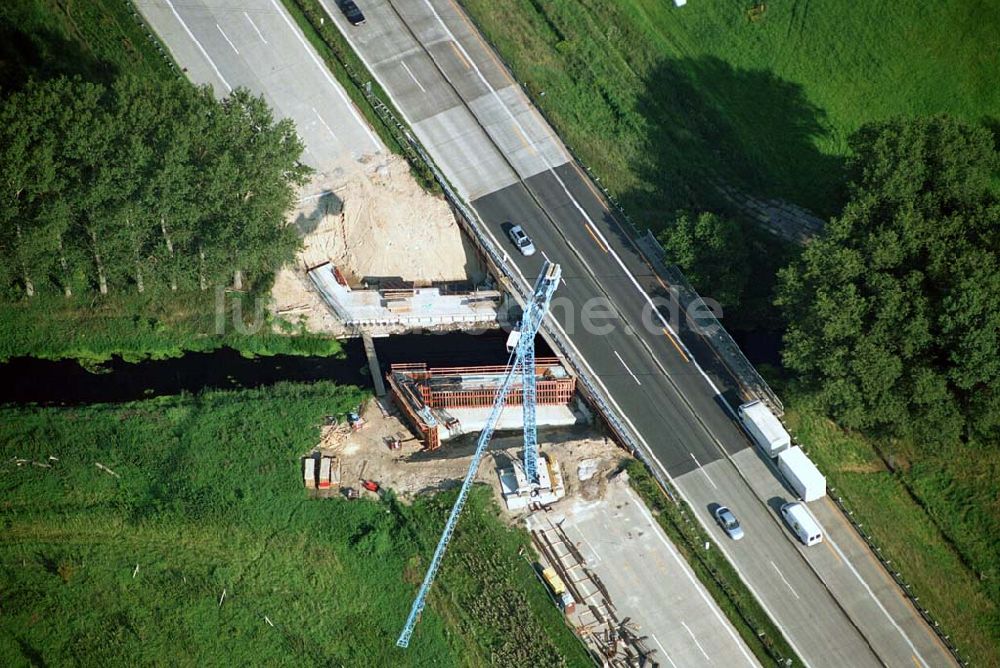 Luftaufnahme Rangsdorf - A10 Autobahnbrücke im Bau - Berlin