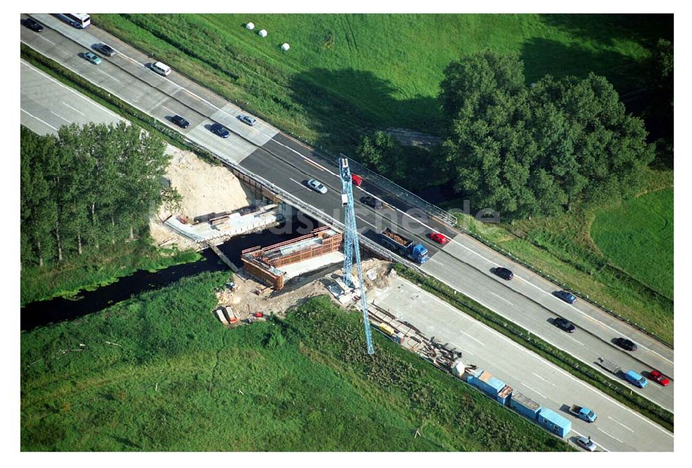 Luftaufnahme Rangsdorf - A10 Autobahnbrücke im Bau - Berlin