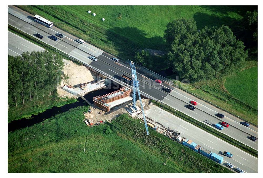 Luftaufnahme Rangsdorf - A10 Autobahnbrücke im Bau - Berlin