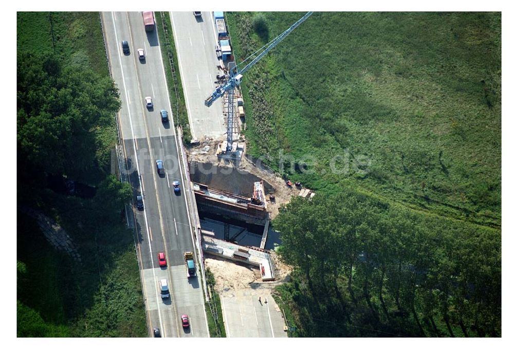 Rangsdorf aus der Vogelperspektive: A10 Autobahnbrücke im Bau - Berlin