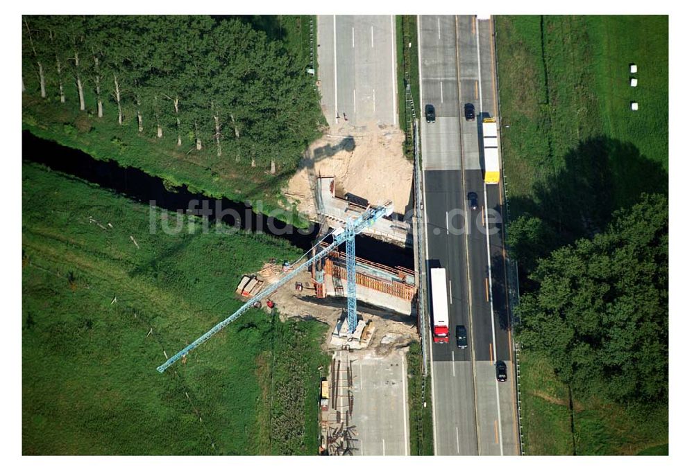 Luftbild Rangsdorf - A10 Autobahnbrücke im Bau - Berlin