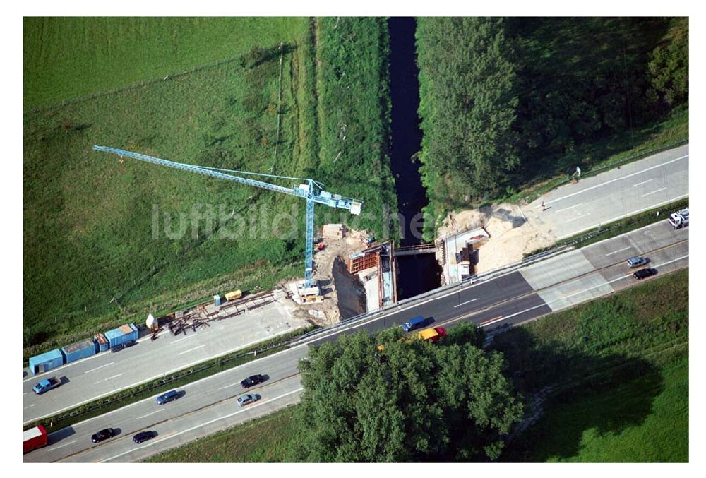 Luftaufnahme Rangsdorf - A10 Autobahnbrücke im Bau - Berlin