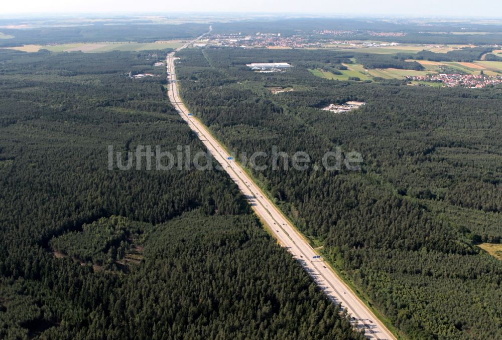 Sankt Gangloff aus der Vogelperspektive: A 9 bei Sankt Gangloff im Bundesland Thüringen