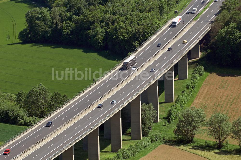 Luftaufnahme Rimpar - A7 Maidbronner Wald bei Rimpar