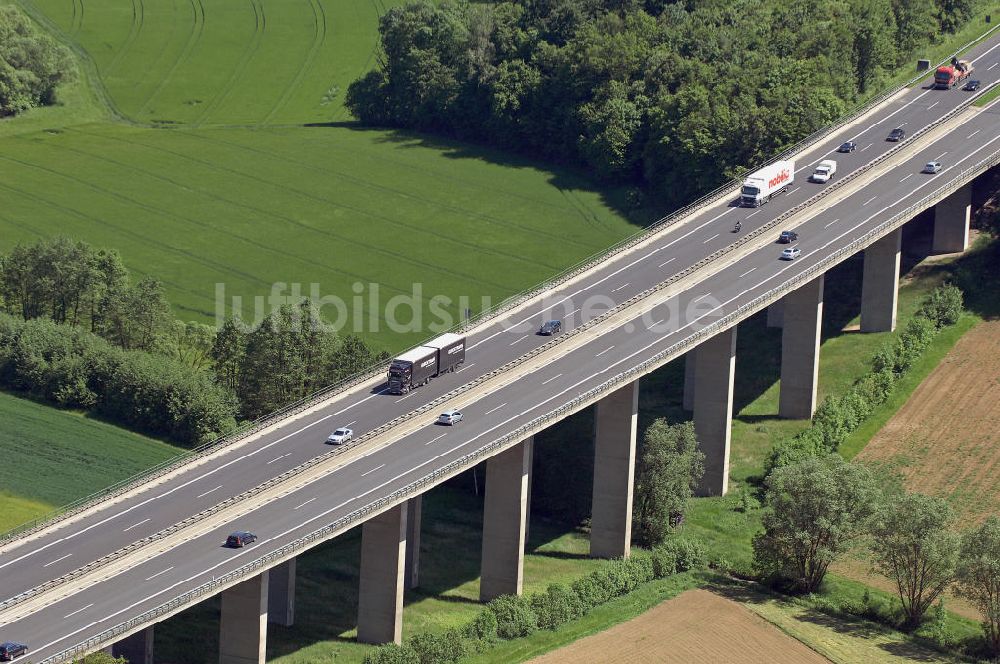 Rimpar von oben - A7 Maidbronner Wald bei Rimpar