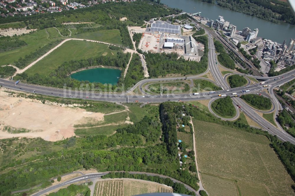 Mainz von oben - A60 in Mainz im Bundesland Rheinland-Pfalz