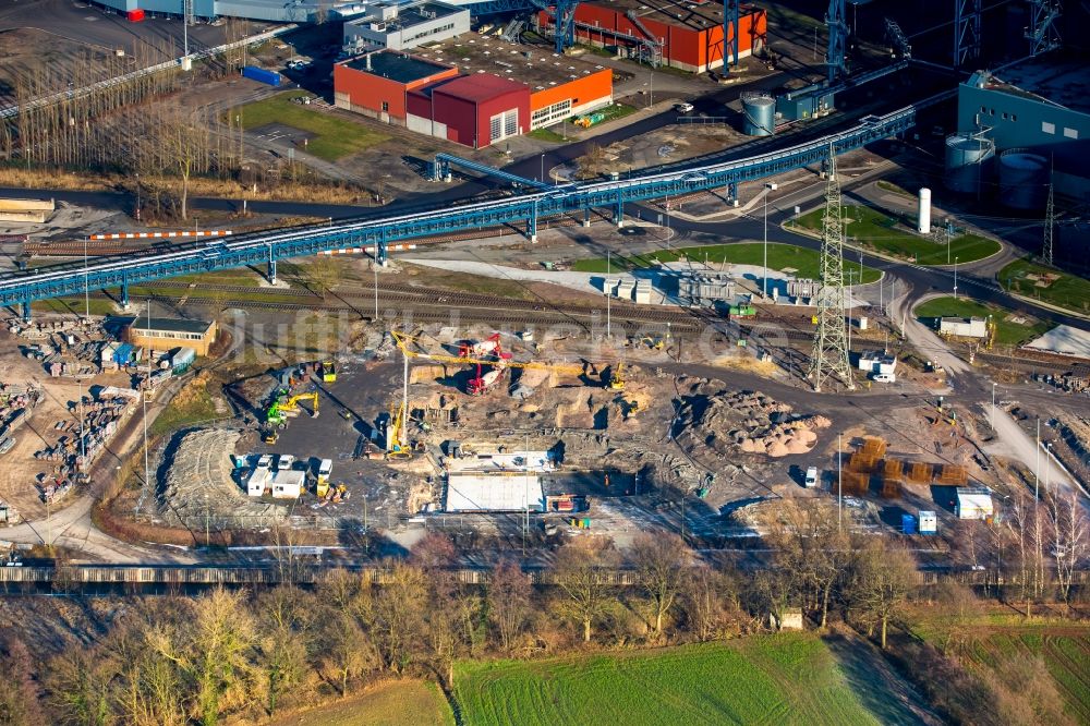 Luftaufnahme Hamm - Abgaswolken des Kohlekraftwerk RWE-Power Gersteinwerk in Hamm im Bundesland Nordrhein-Westfalen