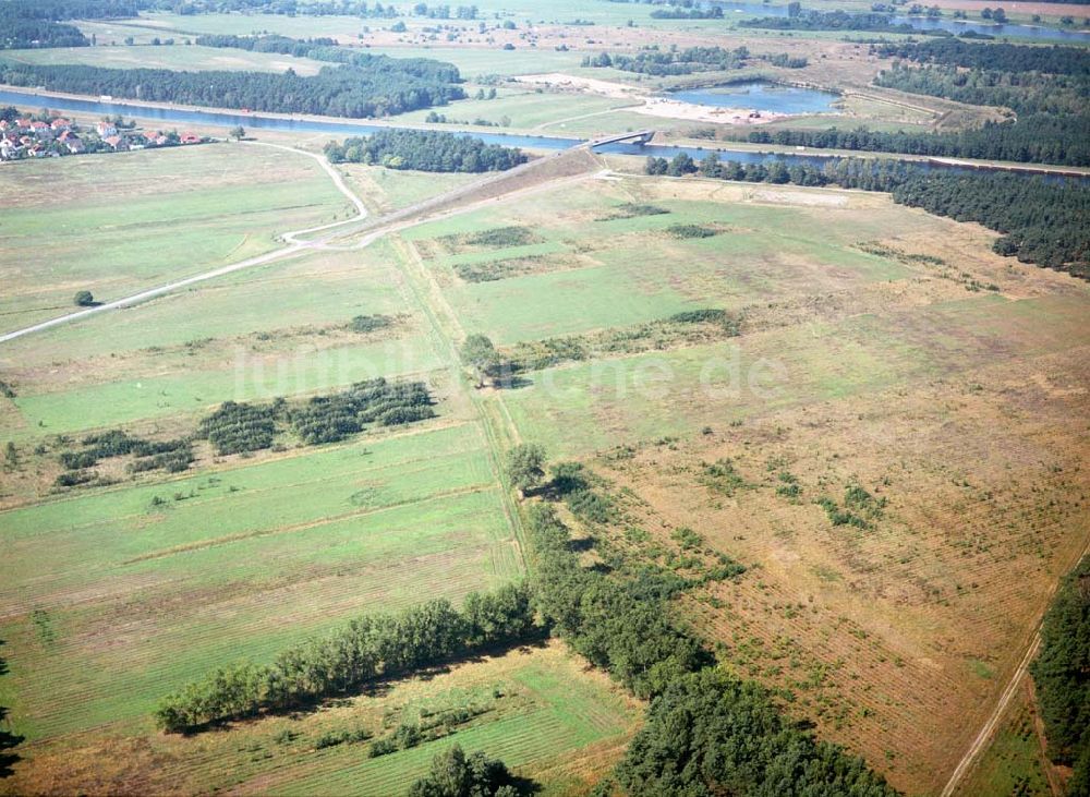 Hohenwarthe von oben - Ablagerungsfläche bei Hohenwarthen