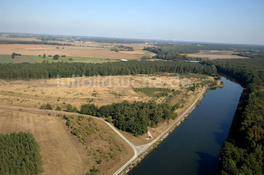 Ihleburg von oben - Ablagerungsfläche am Elbe-Havel-Kanal bei Ihleburg