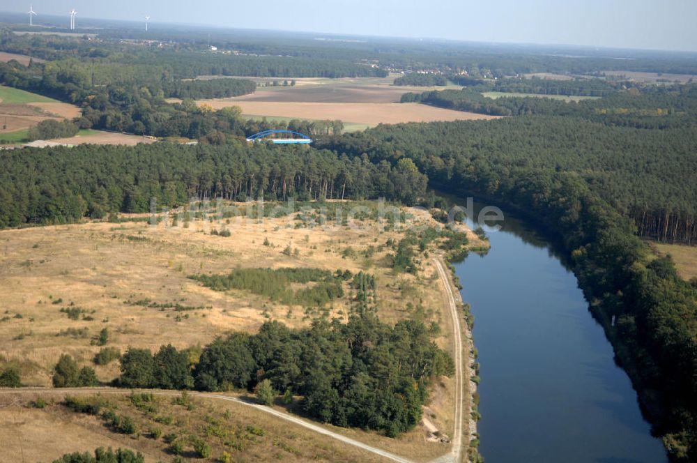 Ihleburg aus der Vogelperspektive: Ablagerungsfläche am Elbe-Havel-Kanal bei Ihleburg