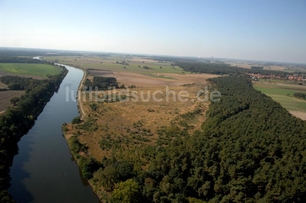 Ihleburg von oben - Ablagerungsfläche am Elbe-Havel-Kanal bei Ihleburg