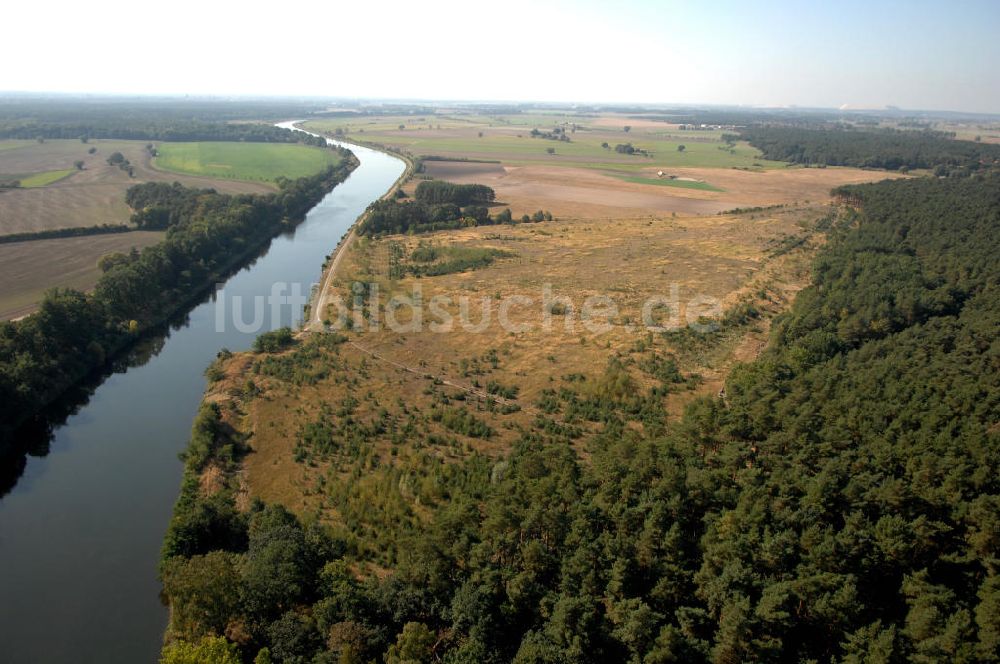 Ihleburg aus der Vogelperspektive: Ablagerungsfläche am Elbe-Havel-Kanal bei Ihleburg