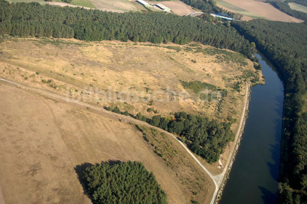 Luftaufnahme Ihleburg - Ablagerungsfläche am Elbe-Havel-Kanal bei Ihleburg