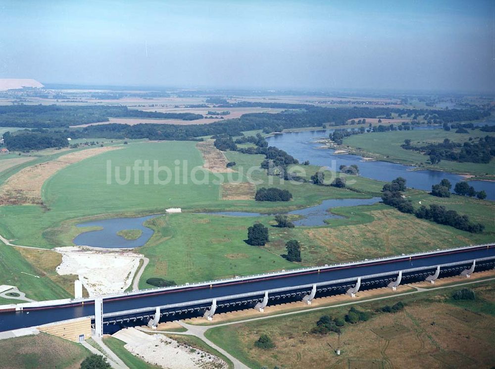 Luftaufnahme Hohenwarthe - Ablagerungsfläche an der Kanalbrücke Hohenwarthen