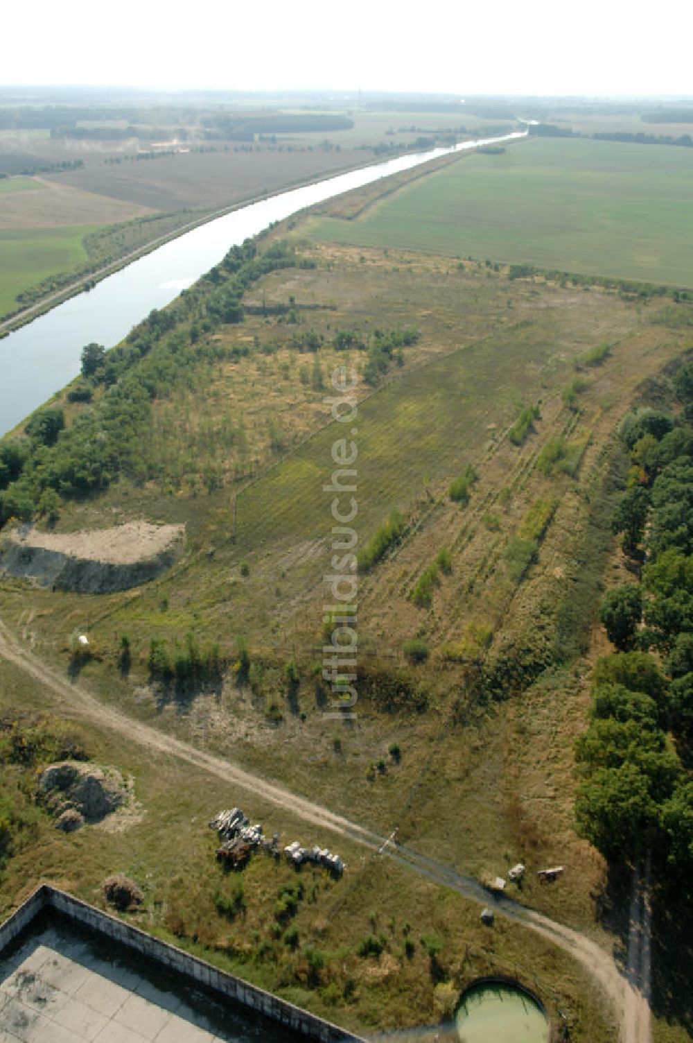 Luftbild Seedorf - Ablagerungsflächen und Ausgleichflächen am Ufer des Elbe-Havel-Kanal bei Seedorf