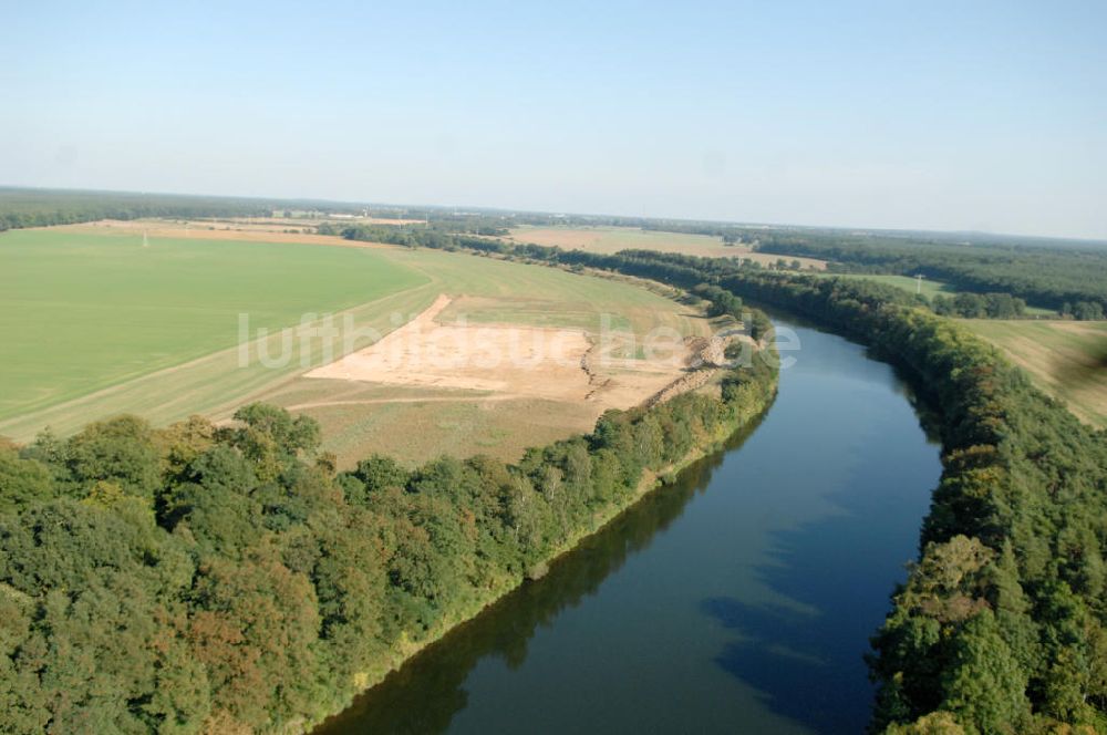 Luftaufnahme Seedorf - Ablagerungsflächen und Ausgleichflächen am Ufer des Elbe-Havel-Kanal bei Seedorf