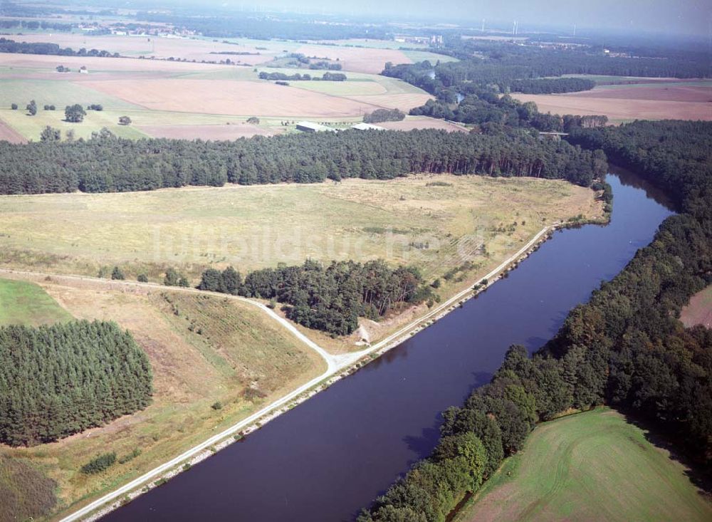 Zerben aus der Vogelperspektive: Ablagerungsflächen an der Schleuse Zerben