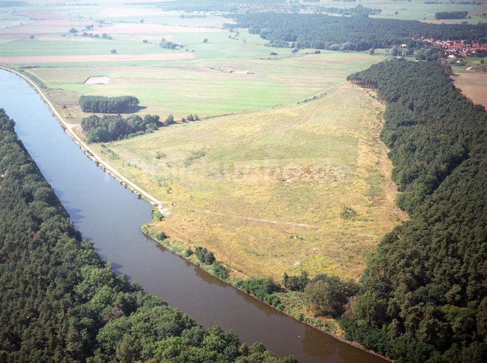 Luftaufnahme Zerben - Ablagerungsflächen an der Schleuse Zerben