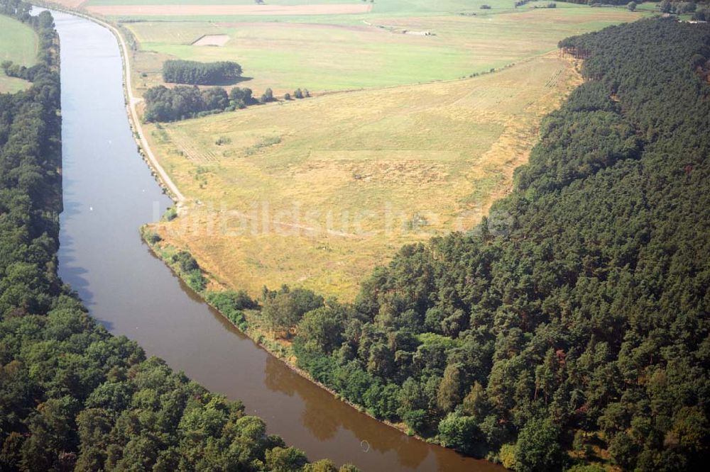 Zerben von oben - Ablagerungsflächen an der Schleuse Zerben