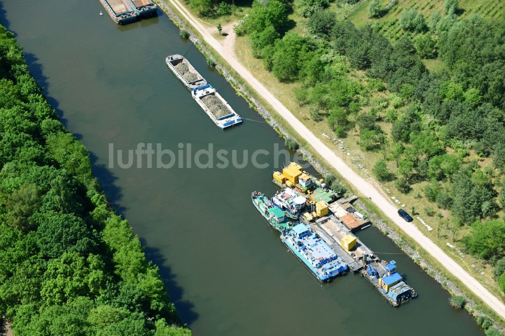 Luftbild Ihleburg - Ablagerungsflächen am Ufer des Elbe-Havel-Kanals bei Ihleburg im Bundesland Sachsen-Anhalt