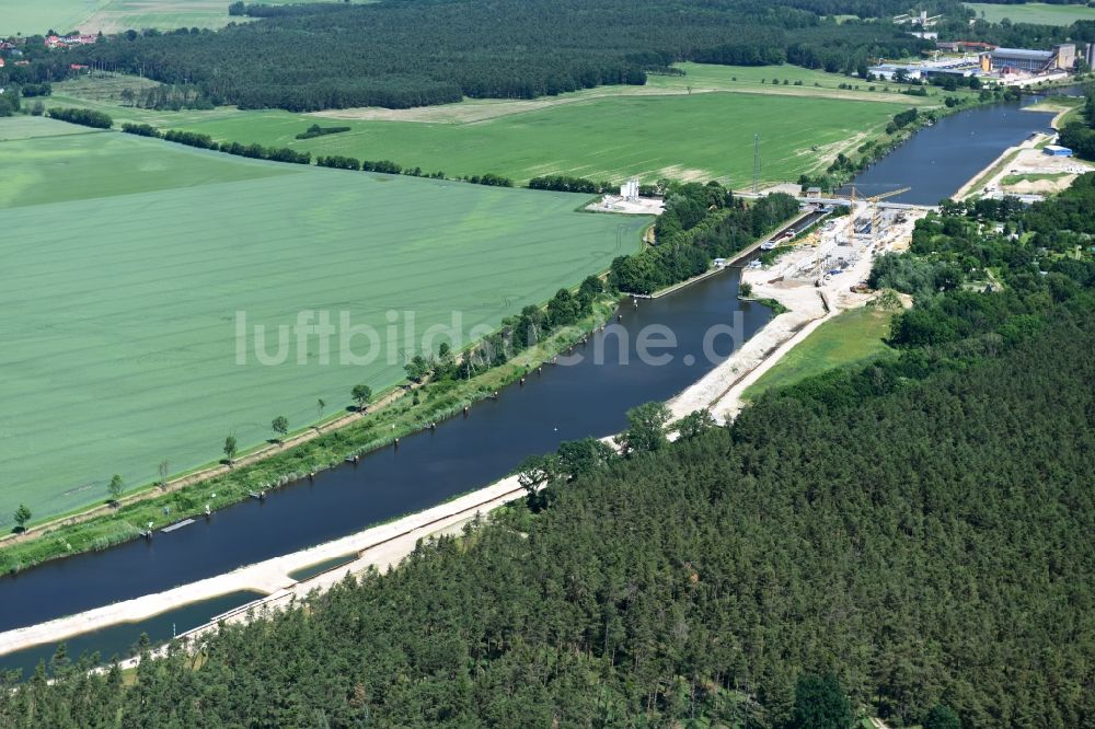 Luftbild Elbe-Parey - Ablagerungsflächen am Ufer des Elbe-Havel-Kanals zwischen der Ihleburger Brücke und der Schleuse Zerben im Bundesland Sachsen-Anhalt