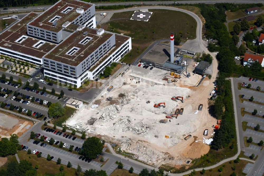 Bad Friedrichshall von oben - Abriß, Abbruch- und Entsiegelungs- Arbeiten auf dem Gelände des SLK Klinikum am Plattenwald in Bad Friedrichshall im Bundesland Baden-Württemberg, Deutschland