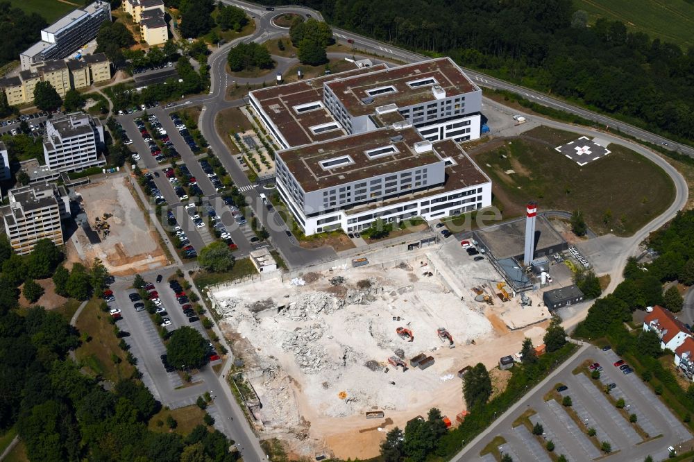 Luftaufnahme Bad Friedrichshall - Abriß, Abbruch- und Entsiegelungs- Arbeiten auf dem Gelände des SLK Klinikum am Plattenwald in Bad Friedrichshall im Bundesland Baden-Württemberg, Deutschland