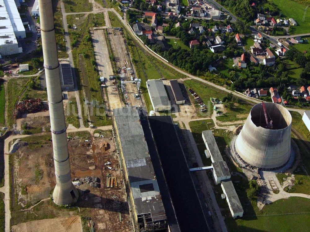 Neukieritzsch von oben - Abriss des alten Kraftwerks Lippendorf