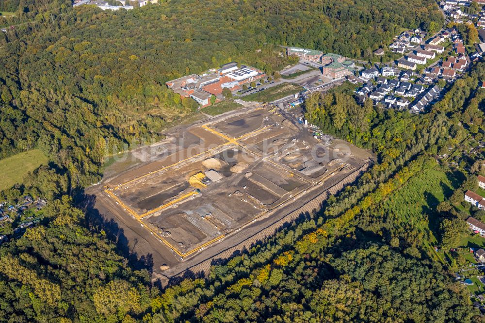 Luftaufnahme Bergkamen - Abriß der Bergbau- Schacht- Anlagen am Förderturm Zeche Monopol Schacht Grimberg in Bergkamen im Bundesland Nordrhein-Westfalen, Deutschland