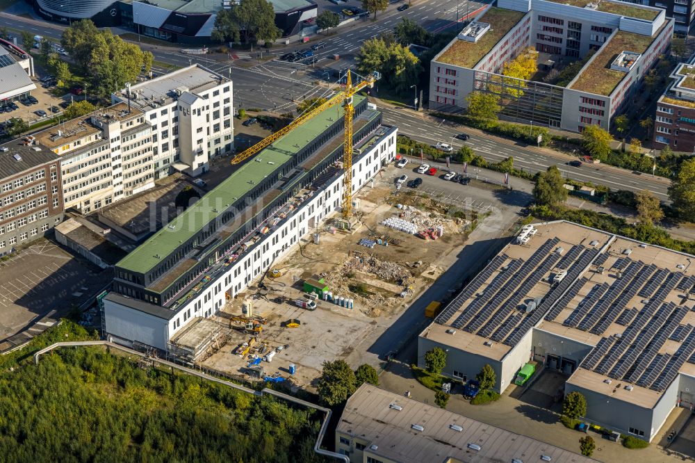 Essen von oben - Abriss- und Entsorgungsarbeiten an den Trümmer- Resten im Ortsteil Westviertel in Essen im Bundesland Nordrhein-Westfalen, Deutschland