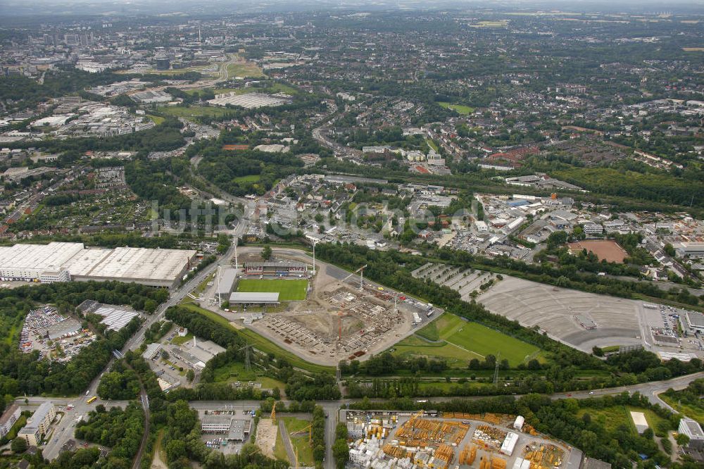 Essen von oben - Abriss des Georg-Melches-Stadion und Neubau eines moderneren Fußballstadions in Essen, Nordrhein-Westfalen