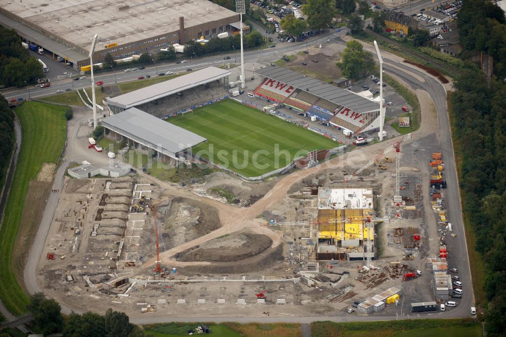 Essen von oben - Abriss des Georg-Melches-Stadion und Neubau eines moderneren Fußballstadions in Essen, Nordrhein-Westfalen