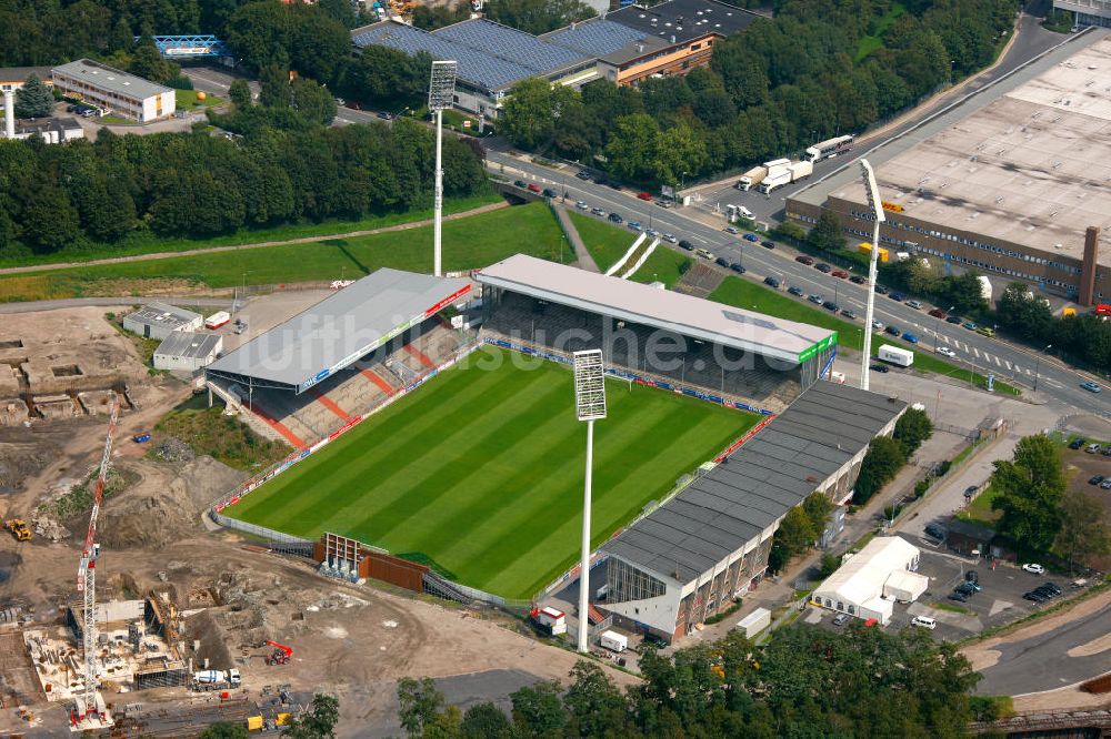 Essen aus der Vogelperspektive: Abriss des Georg-Melches-Stadion und Neubau eines moderneren Fußballstadions in Essen, Nordrhein-Westfalen